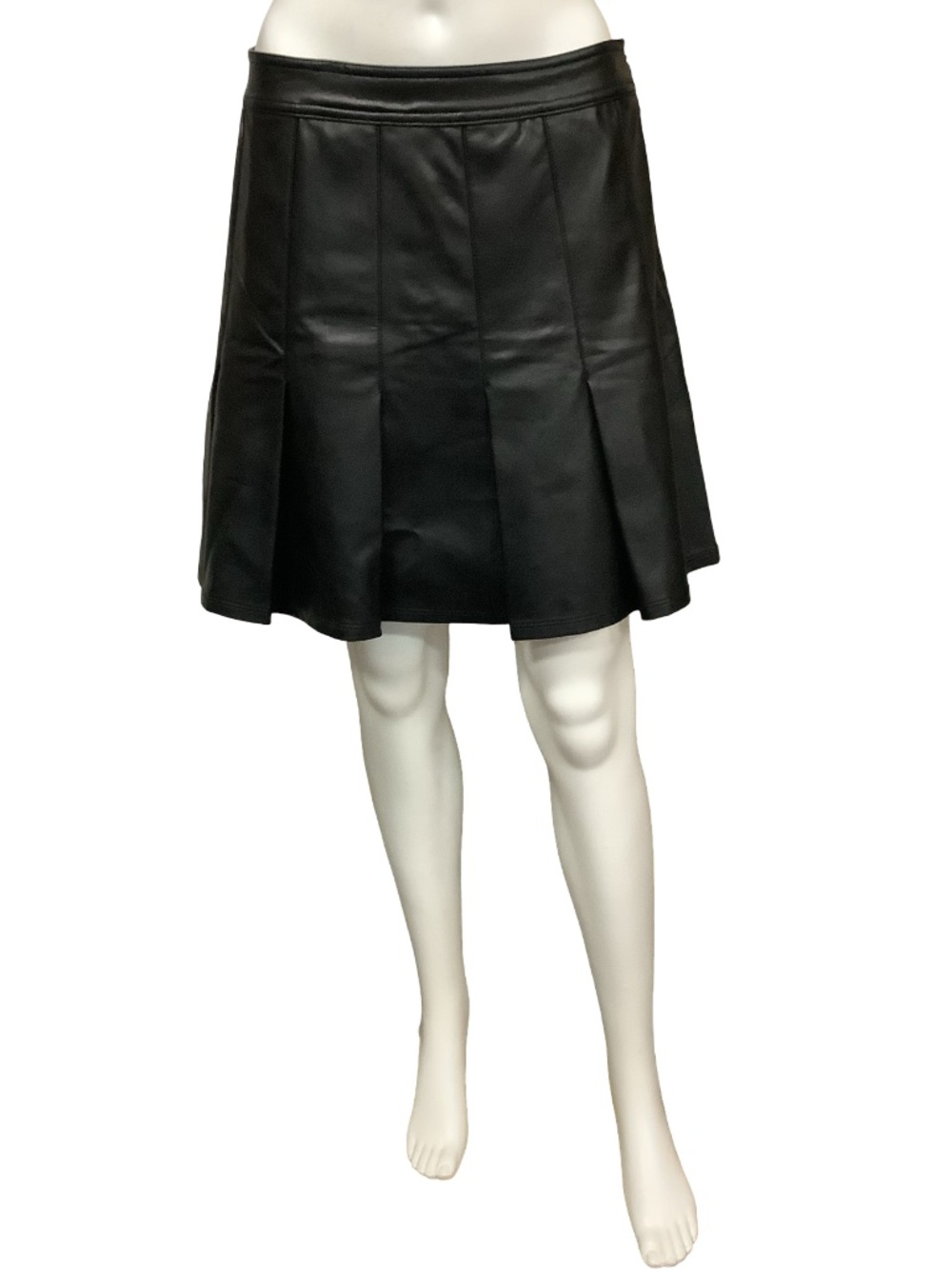 Pilcro Faux Leather Pleated Mini Skirt Size: M / US 8